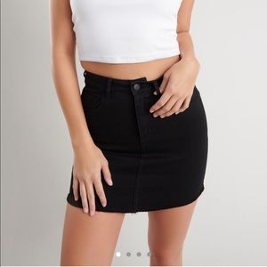 BLACK DENIM HIGH WAIST MINI SKIRT FROM GARAGE